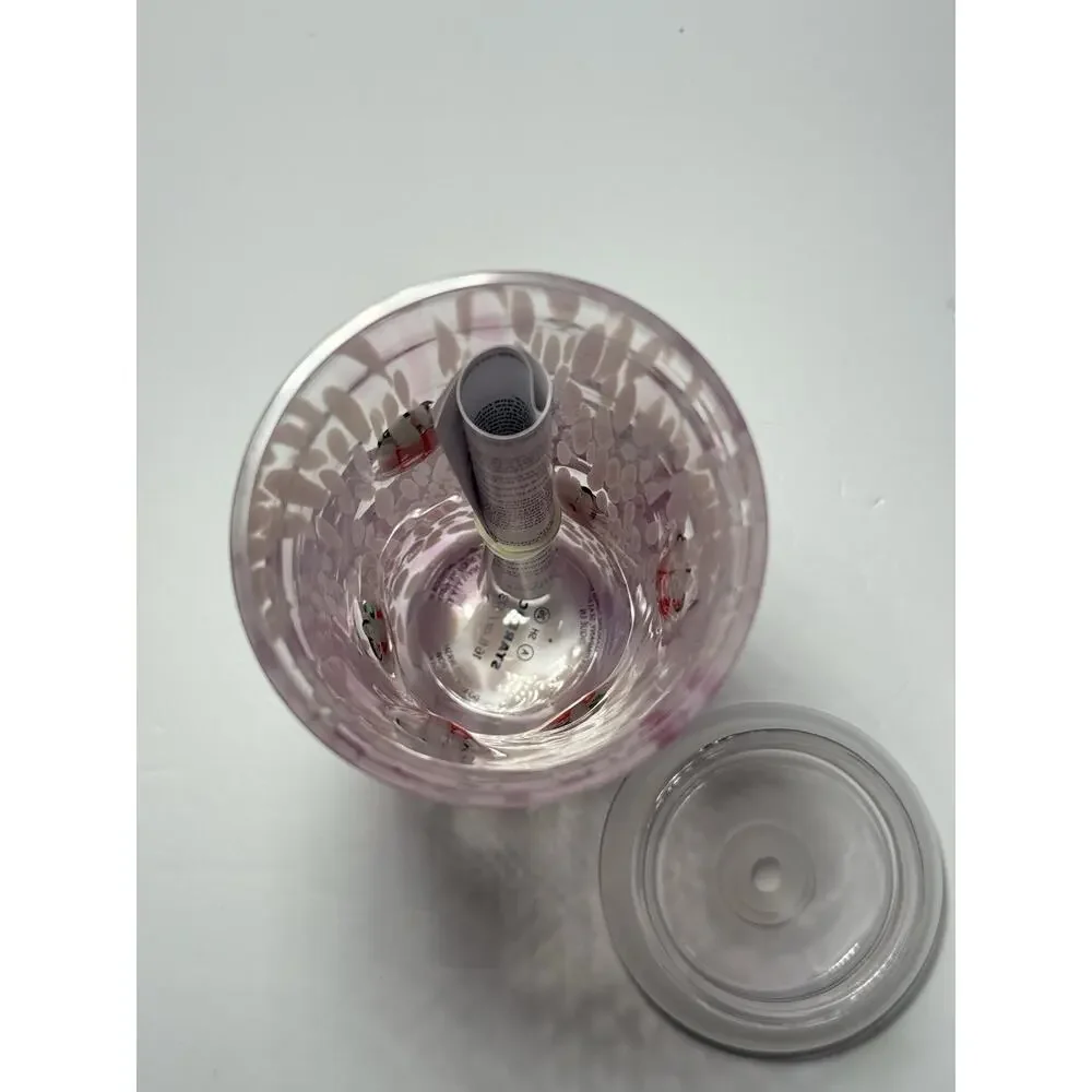 AUTHENTIC Starbucks PINK VIBES PINK DRINK Strawberry Glass 16oz Cold Cup NWT